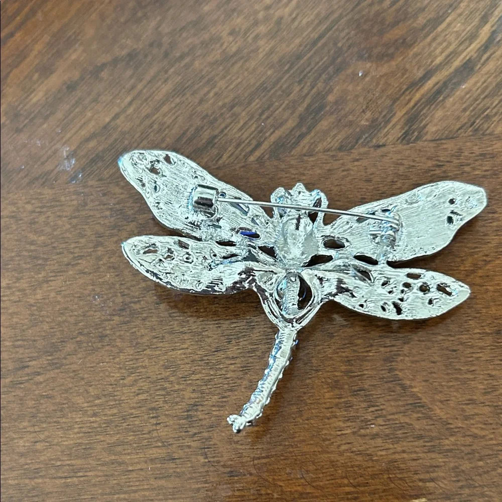 Vintage blue and green dragonfly brooch - Picture 6 of 6